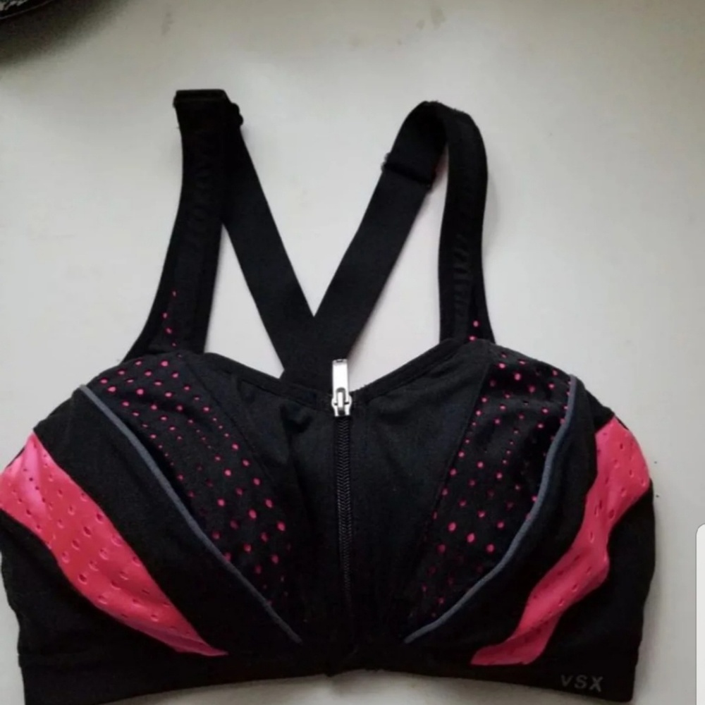 Victoria's secret pink and black VSX SPORT BRA